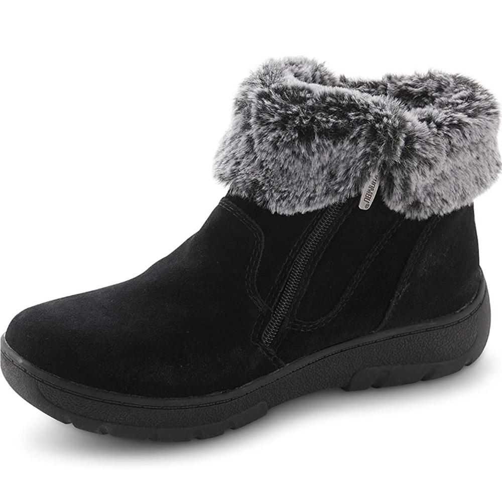 NEW Khombu Women's Jessica Ankle Boots Faux Fur Black Size 9